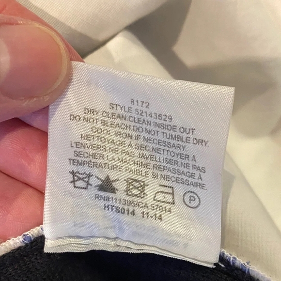 Tory Burch Navy Merino Peter Pan Collar Embroidered Sweater Office Petite S - Picture 16 of 16